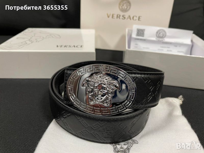 Нов мъжки колан от естествена кожа Versace medusa 110см и 115см, снимка 1