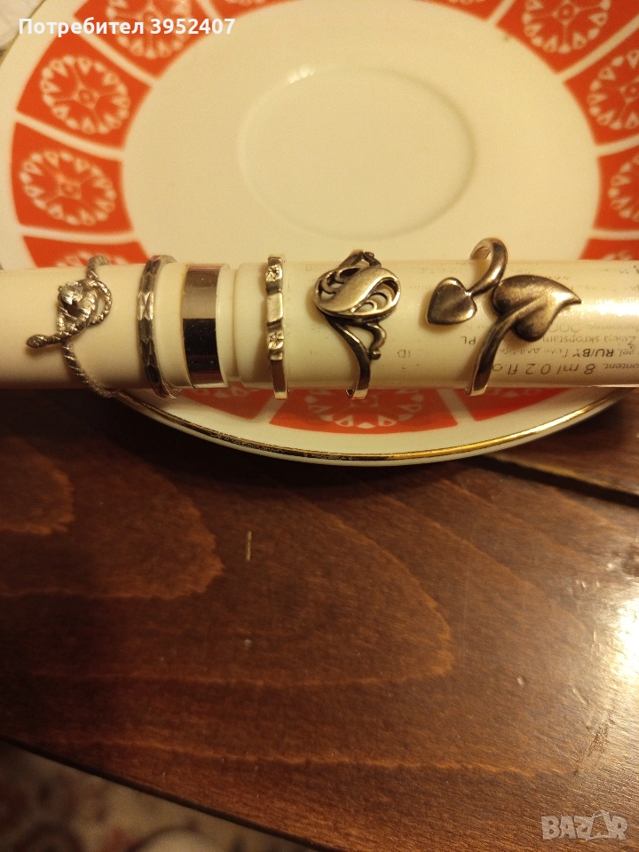 5 броя сребърни пръстени, снимка 1