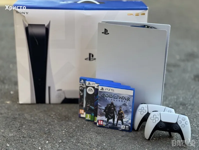 ГАРАНЦИОННА!!! Конзола Sony PlayStation 5 Disk Edition, 2бр Dual Sense Джойстик, White, снимка 1