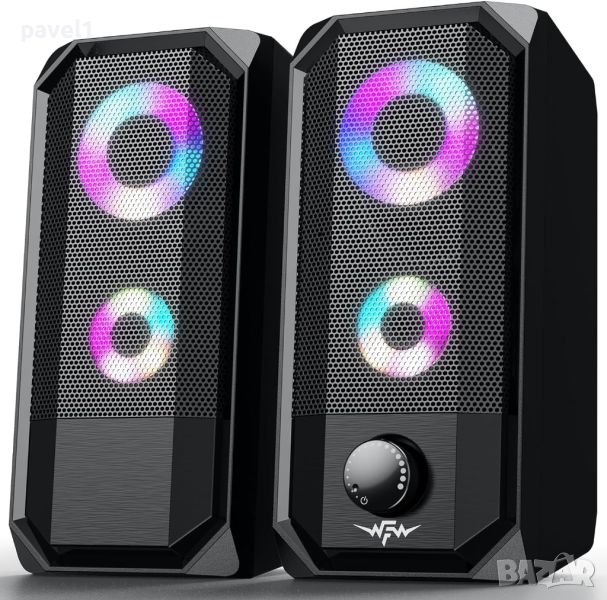 Нови Bazivve RGB геймърски тонколонки - Стерео, RGB осветление, 6W, снимка 1