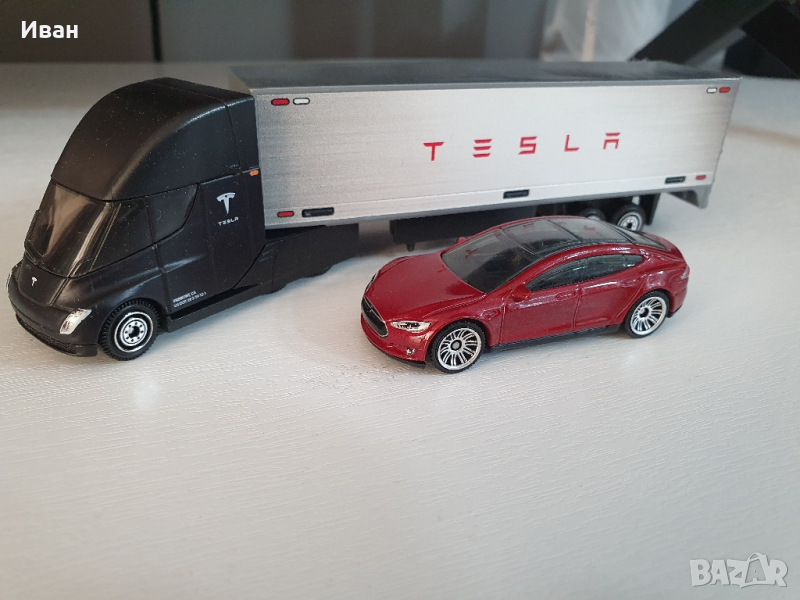 Matchbox Колекционерски модел Tesla S + Truck, снимка 1