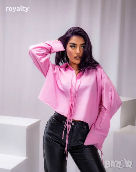 Розова дамска риза , снимка 1