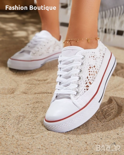 Италиански дамски кецове с дантела, последен 38 номер, снимка 1