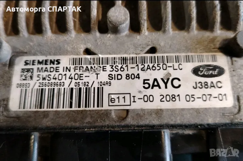 Компютър двигател ECU ford fiesta 1.4tdci 3S61-12A650-LC 5WS40140E-T 5AYC SID804 J38AC , 5WS40140ET, снимка 1