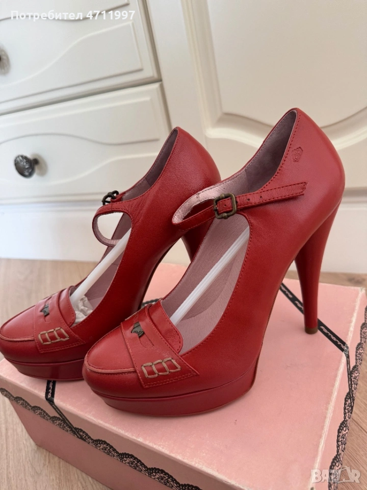 Дамски обувки на ток Fornarina - естествена кожа, нови с кутия, снимка 1