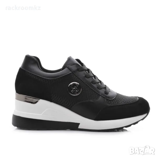 Модни дамски маратонки на платформа от кожа модел:А6802-1 black , снимка 1