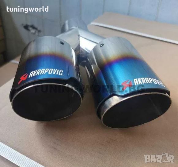 2x89mm Титаниев Двоен накрайник Akrapovic гънре генерация акрапович, снимка 1