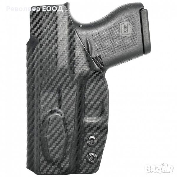 Кобур Rounded by CE - за Glock 43/43X/43XMOS, вътрешен с права щипка, дясна ръка, снимка 1