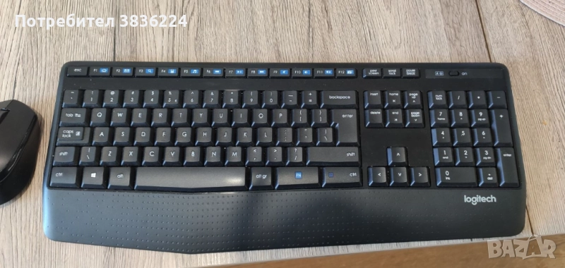 Клавиатура и мишка Logitech MK345, безжични, оптична, черни, пиано лак, снимка 1