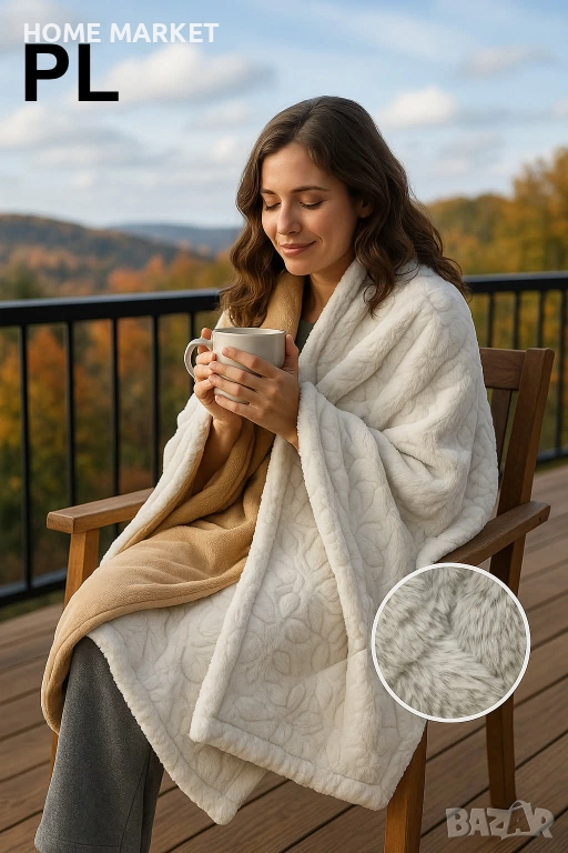 Електрическо отопляемо одеяло 130×180 см, 85W – сивобежаво, 9 степени на загряване, мек флийс, защит, снимка 1