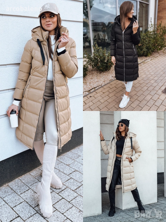 Дамско зимно ватирано яке с качулка MENSI, 3цвята , снимка 1