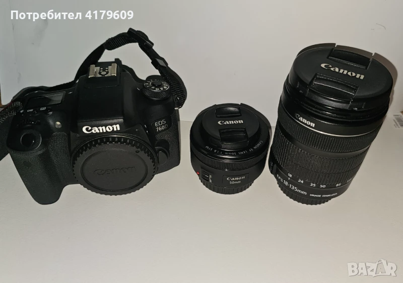 Canon EOS 760D + 18-135mm + 50mm + аксесоари, снимка 1