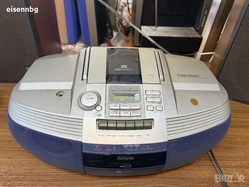 AIWA CSD-ED37 Преносим касетофон, рекордер, CD радио, голям бумбокс, снимка 1