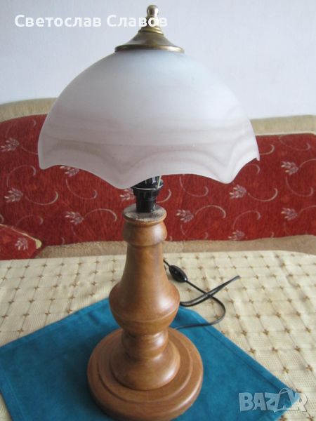 Дизайнерска лампа със стъклен абажур - 2, снимка 1