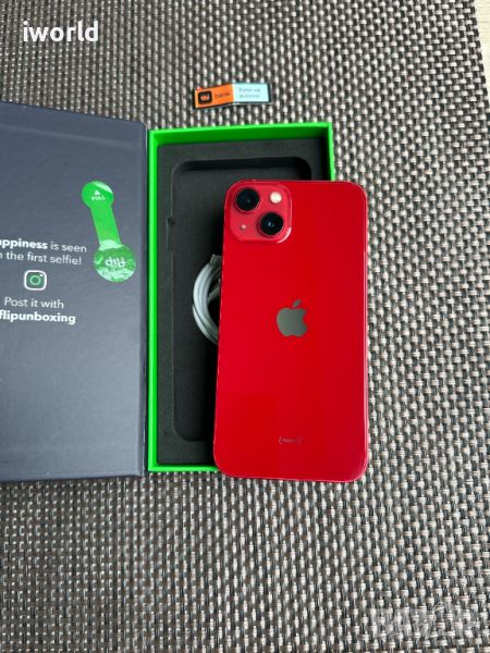 100% Батерия✅ iPhone 13 ❗️ Лизинг от 36лв/м ❗️ Red ❗️ 128гб КАТО НОВ ❗️ червен, снимка 1