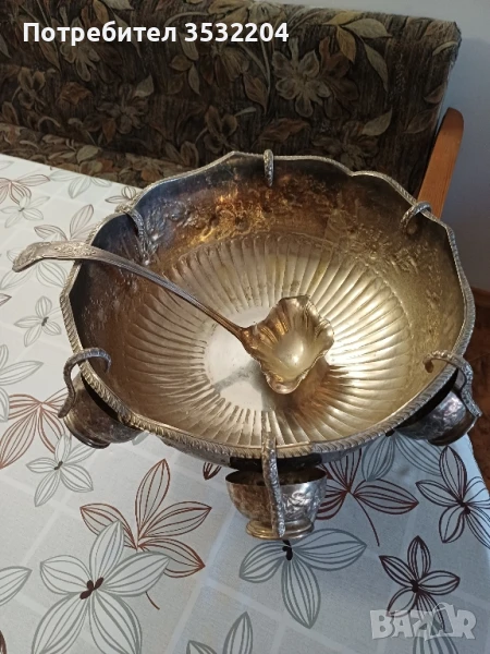 Антикварна посребрена купа, снимка 1