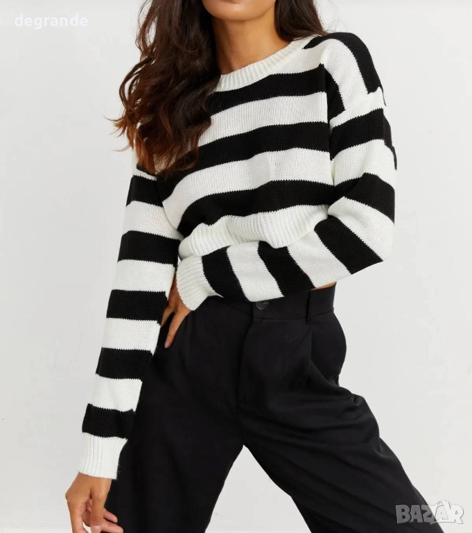 Дамски пуловер машино плетиво, снимка 1