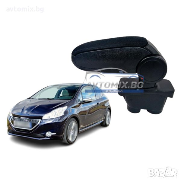 Подлакътник, Peugeot 208, 2012-2019 г., текстилен, черен, снимка 1