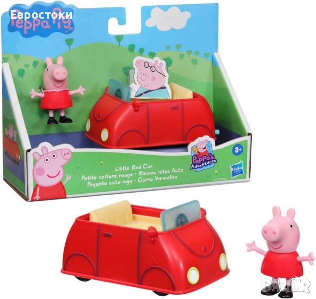 Hasbro Peppa Pig  Играчка Малка червена кола Peppa's Adventures  включва 3-инчова фигурка, снимка 1