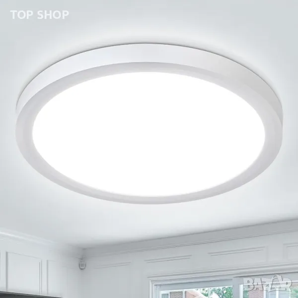 Befurglor LED таванна лампа, 18W 2000LM 5000K, IP44, Ø 23cm, бяла, снимка 1