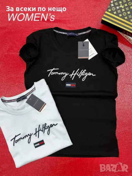 Tommy Hilfiger Дамска Черна Тениска👚Дамска Блуза С Къс Ръкав В Черен Цвят Томи Хилфигер Код A476, снимка 1