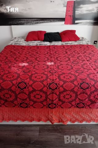 Кувертюра за спалня с плетена дантела , снимка 1 - Покривки за легло - 46400588