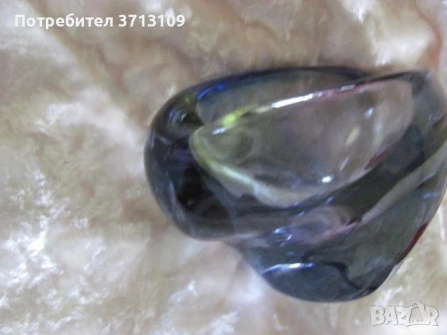 Кристален масивен пепелник, бохемия, снимка 4 - Декорация за дома - 51127855