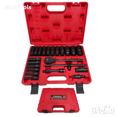 Гедоре с ударни дълбоки вложки 23 части 1/2“ Stahlmayer, снимка 2 - Други инструменти - 53939443