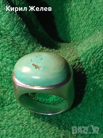 ШАРМАНТЕН ТЮРКОАЗЕН СРЕБЪРЕН ПРЪСТЕН СРЕБРО 925 ЮВЕЛИРНА ВИНТИДЖ АРТ ИЗРАБОТКА 49310, снимка 17 - Пръстени - 49275215