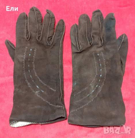 Велурени ръкавици.С ТОПЛА ПОДПЛАТА.Цвят какао.