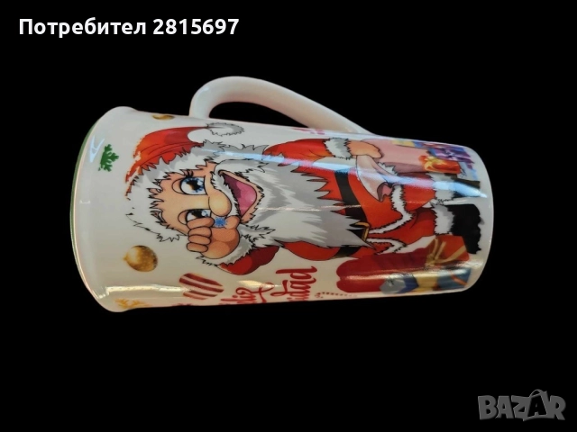 Коледна порцеланова чаша с гумен капак, снимка 4 - Чаши - 52420382