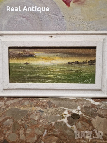 Куню Китанов масло върху фазер подписана датирана картина , снимка 3 - Картини - 54223996