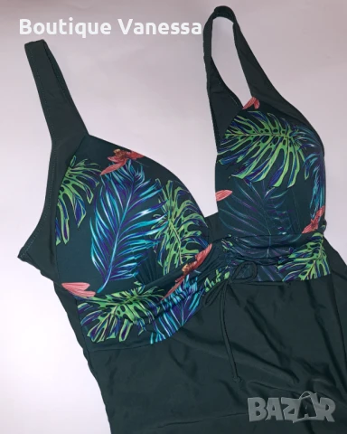 Дамски цял бански в тъмно зелено , снимка 3 - Бански костюми - 50730714