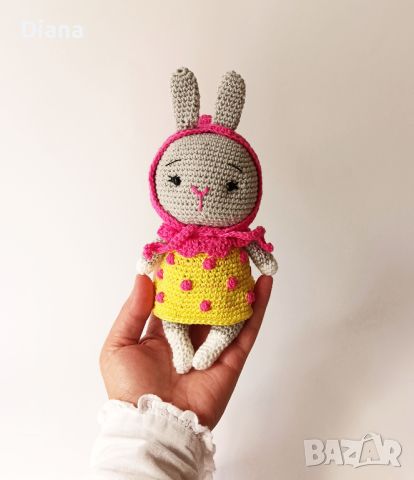Детска играчка зайче, ръчна изработка, плетени играчки, подарък за момиче, снимка 3 - Други - 45387112