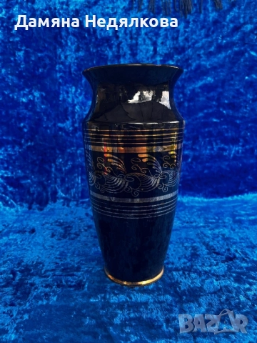 красива черна ваза , снимка 2 - Вази - 51723163