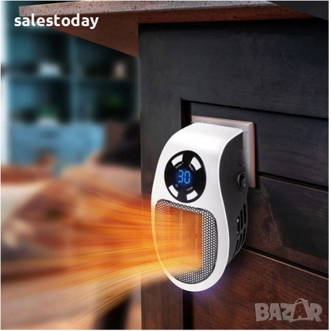 Вентилаторна печка Мини духалка, 400W с дистанционно управление и таймер+ дистанционно, 11x7x17.5 см, снимка 3 - Отоплителни печки - 52035341