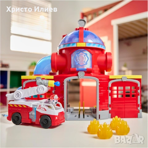 Paw Patrol Пожарната станция на Маршал , снимка 2 - Коли, камиони, мотори, писти - 53411603