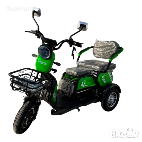 Електрическа Триместна Триколка X1 1800W ЗЕЛЕНА, снимка 2 - Мотоциклети и мототехника - 41138220