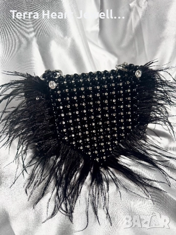 Чанта от пера перли и кристали, снимка 5 - Чанти - 52061060