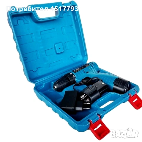 Комплект безжичен винтоверт с Led осветление, 2 батерии и куфар - всичко под ръка, снимка 2 - Винтоверти - 53662394