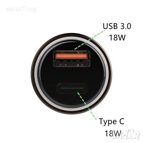  Зарядно за кола с два порта USB и USB-C – T21 , снимка 2 - Аксесоари и консумативи - 45818902