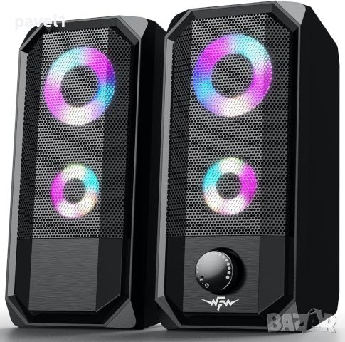 Нови Bazivve RGB геймърски тонколонки - Стерео, RGB осветление, 6W, снимка 1 - Тонколони - 45149314