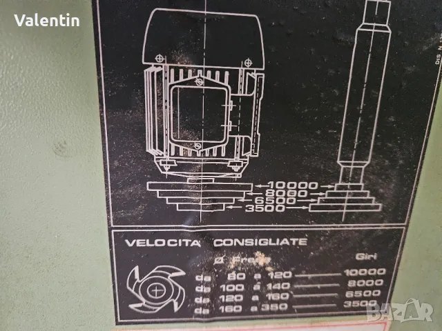 дървообработваща фреза с подавател 4 вида обороти,шпиндел ф 30мм.-ITALY, снимка 4 - Други машини и части - 49026803