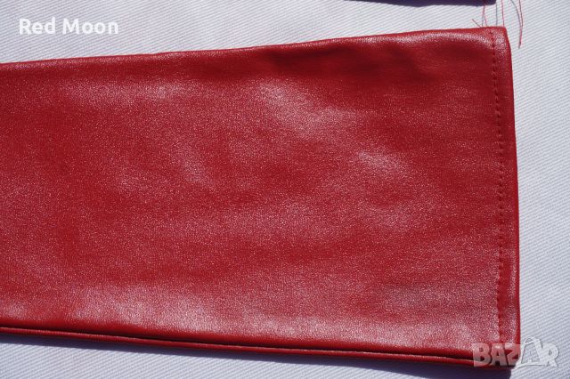 Дълги Червени Ръкавици От Изкуствена Кожа Размер S , снимка 10 - Ръкавици - 45483312