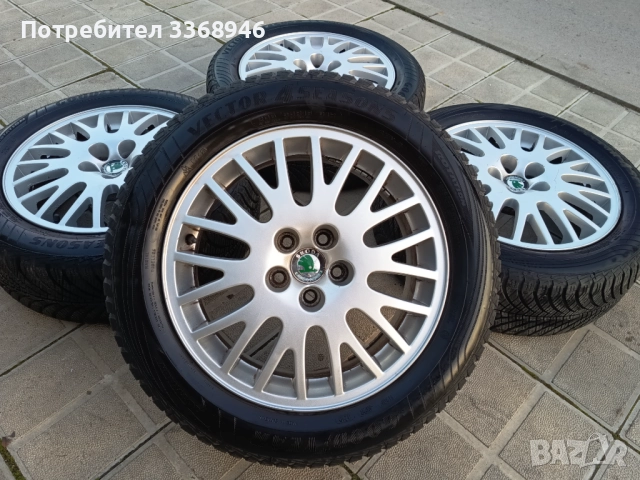 Джанти Skoda 16" 5x100 със зимни гуми Goodyear 205/55/16