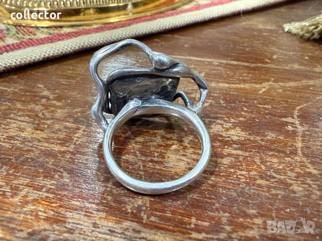Сребърен пръстен с естествен камък. №8010, снимка 3 - Пръстени - 53947503