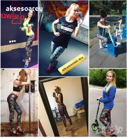  Нов моден щампован дамски клин 3D цветни флуоресцентни стилни клинове за жени и момичета, снимка 8 - Клинове - 50418778