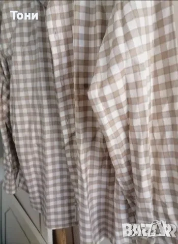 Нова Мъжка Карирана Риза с Яка L , снимка 2 - Ризи - 53728765
