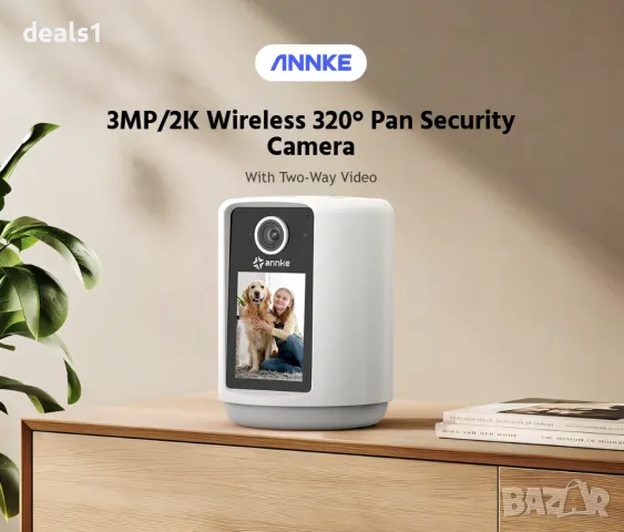 ANNKE 3MP WiFi IP Смарт Безжична Камера Двупосочно Аудио Видео Обаждане Нощна Лампа O-Kam Pro APP, снимка 2 - IP камери - 48889849