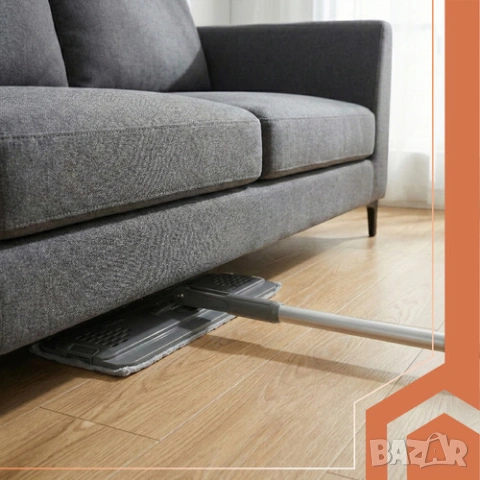 Плосък моп с кофа за отцеждане / Микрофибърен моп за под + 3 подложки, снимка 8 - Други стоки за дома - 53503174